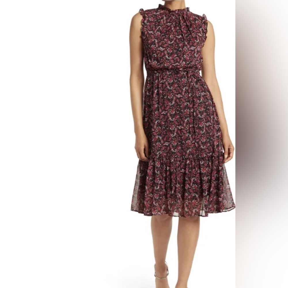 SAM EDELMAN | Floral Black and Red Women's Sleeveless Dress
